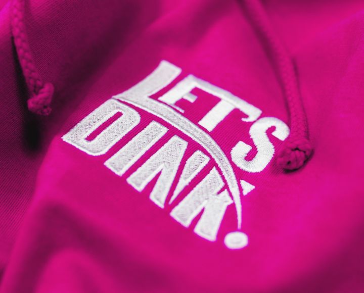 Let's Dink branded hoodie