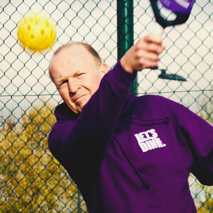 Man playing pickleball